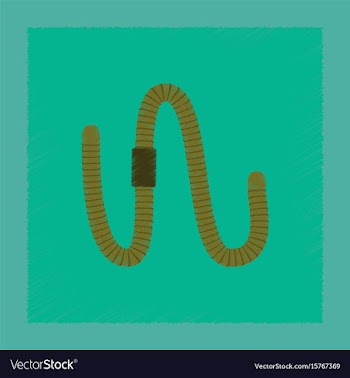 Flat shading style worm vector image