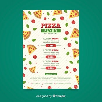 Flat slices pizza flyer template