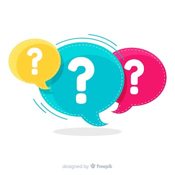 Flat speech bubble with question marks Free Vector