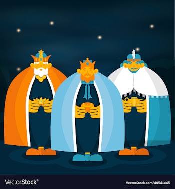 flat style design reyes magos