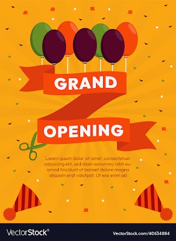 flat style grand opening background design