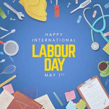 Flat style labour day celebration Free Vector