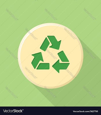  					Flat style recycle sign icon with shadow vector image														