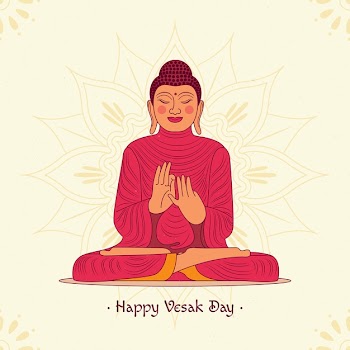 Flat style vesak celebration Free Vector