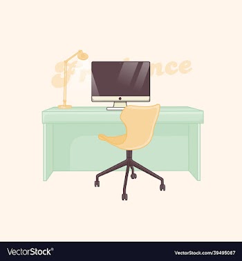 flat style workplace cartoon