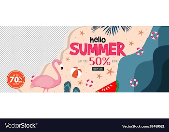 flat summer sale banner template with space photo