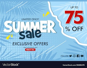 flat summer sale horizontal banner template