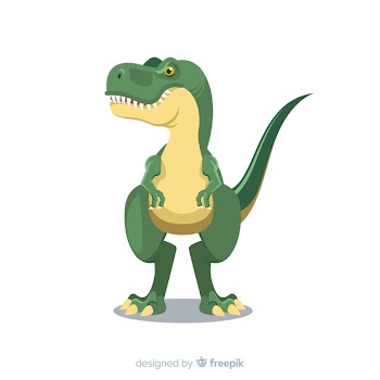 Flat t-rex background Free Vector