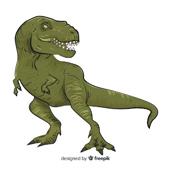 Flat t-rex background Free Vector