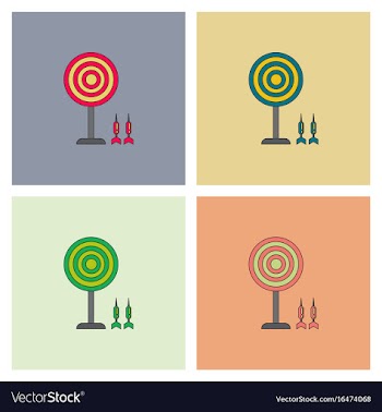 Flat target and darts collection eps 10 vector image