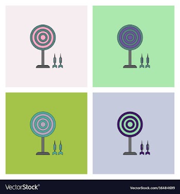 Flat target and darts collection eps 10 vector image