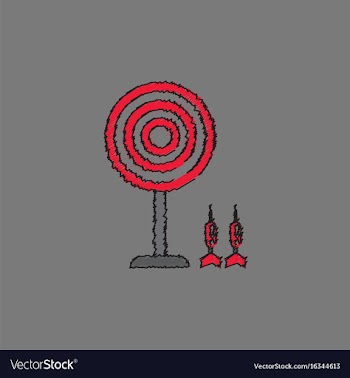 Flat target and darts eps 10 in hatching style vector image