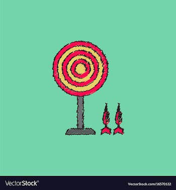Flat target and darts eps 10 in hatching style vector image