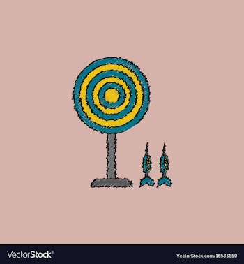 Flat target and darts eps 10 in hatching style vector image