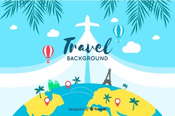 Flat travel background