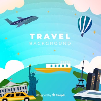 Flat travel background