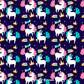 Flat unicorn pattern