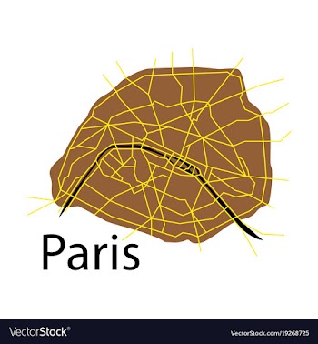 Flat urban city map of paris france vector image