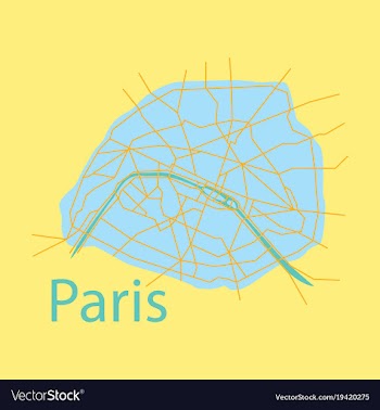 Flat urban city map of paris france vector image