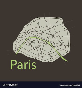 Flat urban city map of paris france vector image