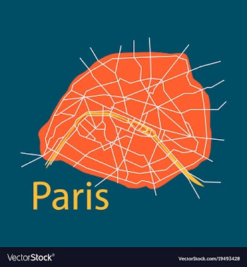 Flat urban city map of paris france vector image