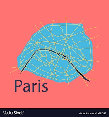 Flat urban city map of paris france vector image