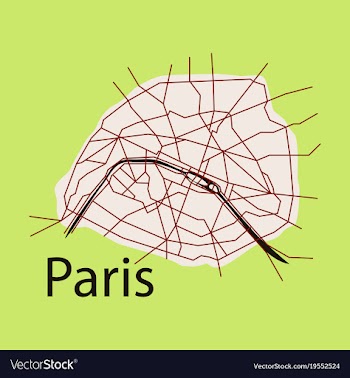 Flat urban city map of paris france vector image