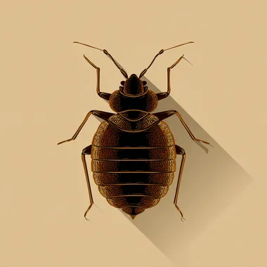 Flat Vector Silhouette of a Bed Bug Flat Vector Silhouette of a Bed Bug