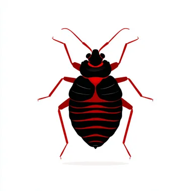 Flat Vector Silhouette of a Bed Bug Flat Vector Silhouette of a Bed Bug