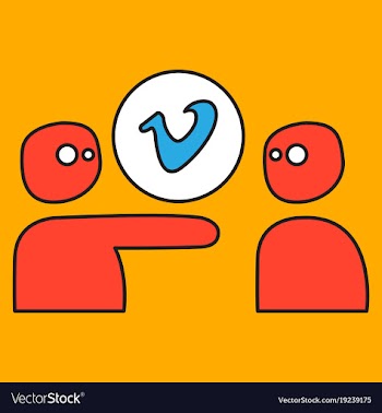 Flat vimeo icon on background vector image