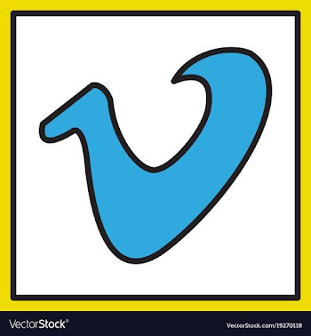 Flat vimeo icon on background vector image