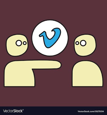 Flat vimeo icon on background vector image