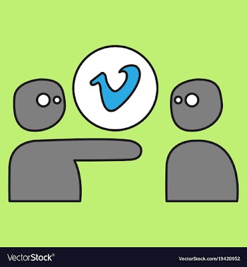 Flat vimeo icon on background vector image