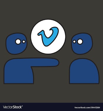 Flat vimeo icon on background vector image