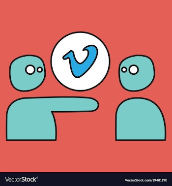 Flat vimeo icon on background vector image