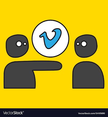 Flat vimeo icon on background vector image