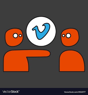 Flat vimeo icon on background vector image