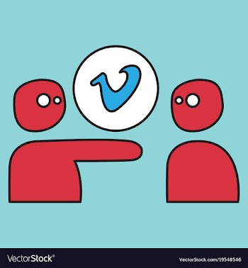 Flat vimeo icon on background vector image