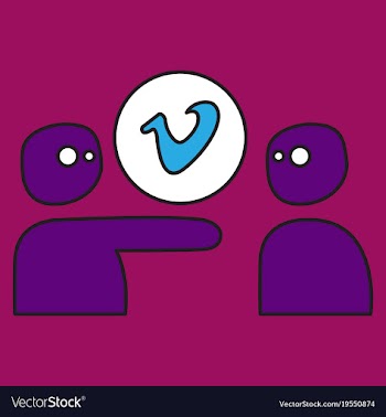 Flat vimeo icon on background vector image