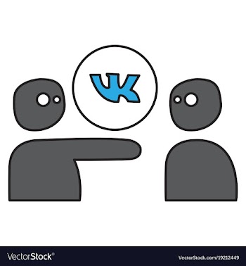 Flat vkontakte icon on background vector image