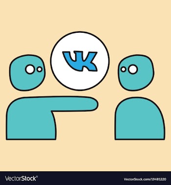 Flat vkontakte icon on background vector image