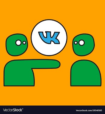 Flat vkontakte icon on background vector image