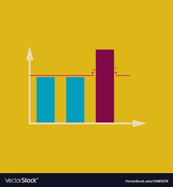 Flat web icon on stylish background economy graph vector image