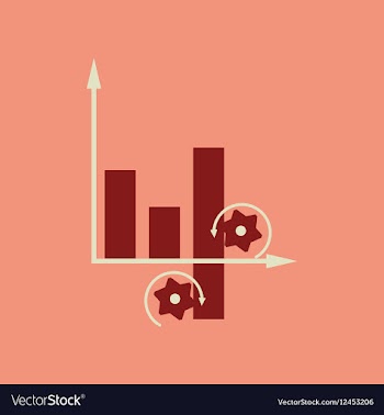 Flat web icon on stylish background economy graph vector image