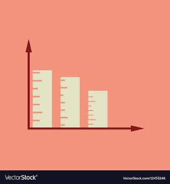 Flat web icon on stylish background economy graph vector image