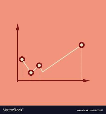 Flat web icon on stylish background economy graph vector image