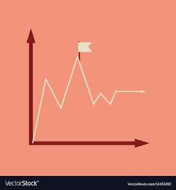 Flat web icon on stylish background economy graph vector image