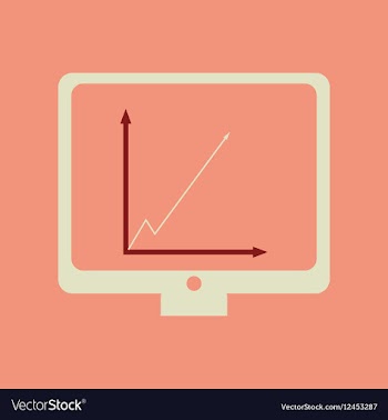 Flat web icon on stylish background economy graph vector image