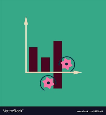 Flat web icon on stylish background economy graph vector image