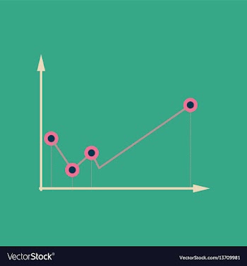 Flat web icon on stylish background economy graph vector image